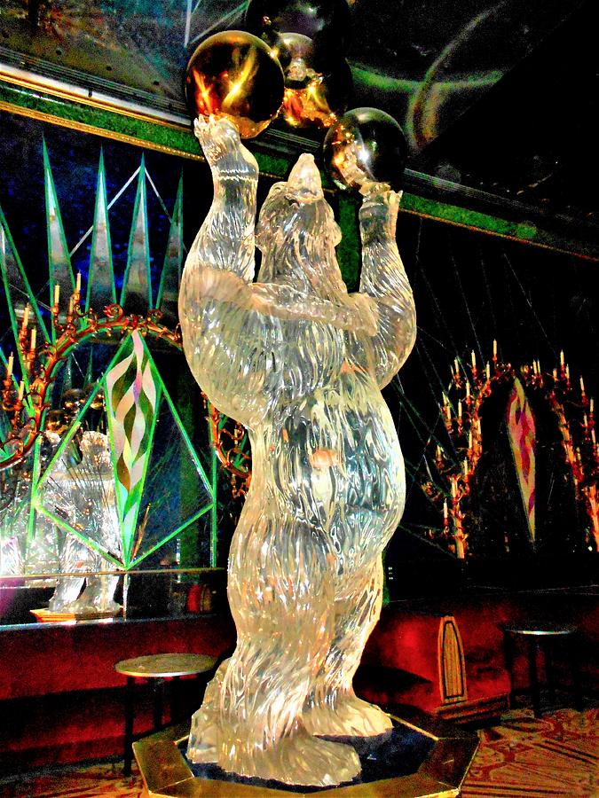 Crystal Juggling Bear Aquarium Upstairs at the Russian Tea Room in NYC Photograph by Linda Stern