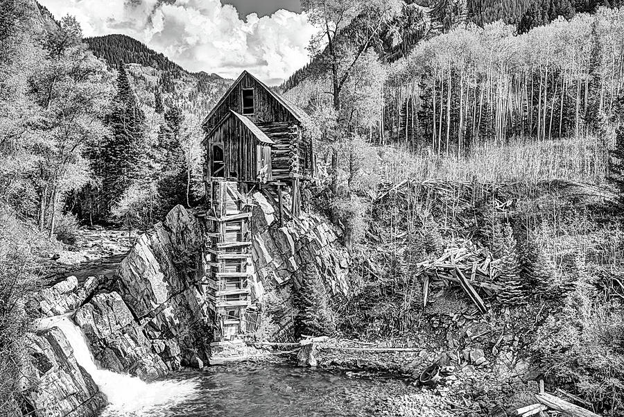 Crystal Mill Colorado Black and White Photograph by JC Findley