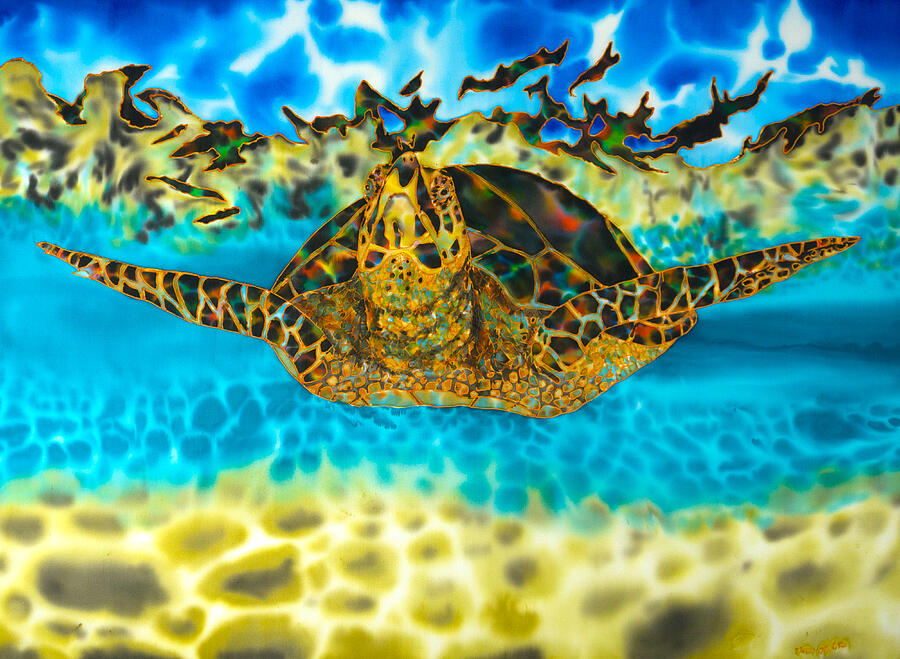 Crystal Sea Turtle Painting by Daniel Jean-Baptiste Crystal Sea Turtle Painting by Daniel Jean-Baptiste