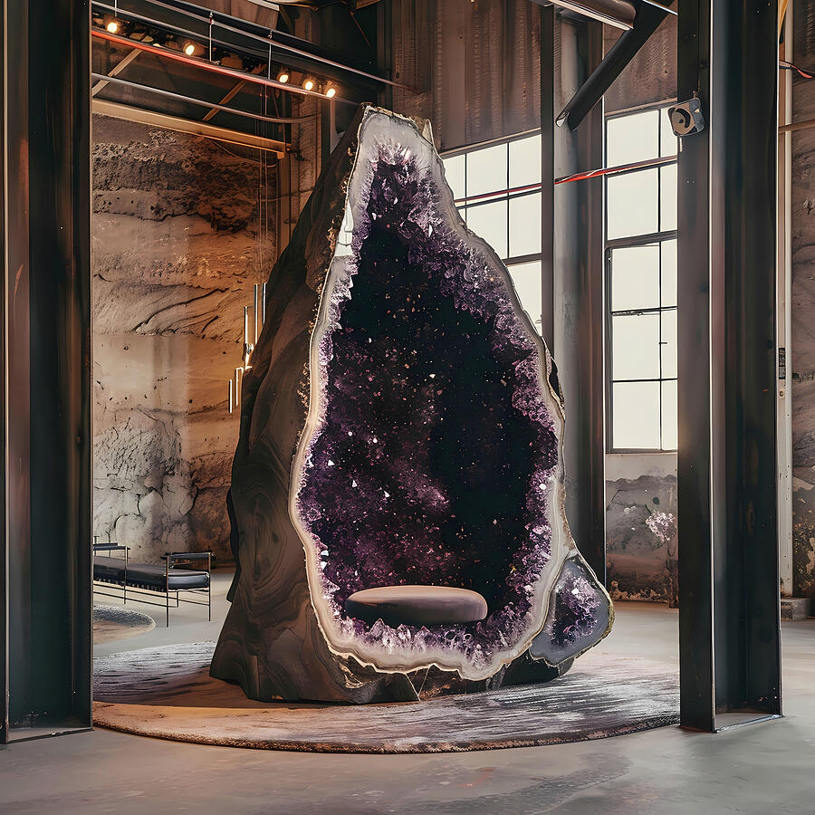 Amethyst Geode Digital Art - Crystal Throne by Lena Nordstrom