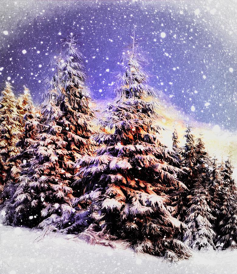 Crystal Timber Winter Scape Digital Art by Don DePaola