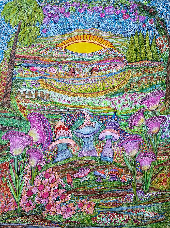 Sunset Drawing - Crystal Visions by Sherry Dellaria-McGrath