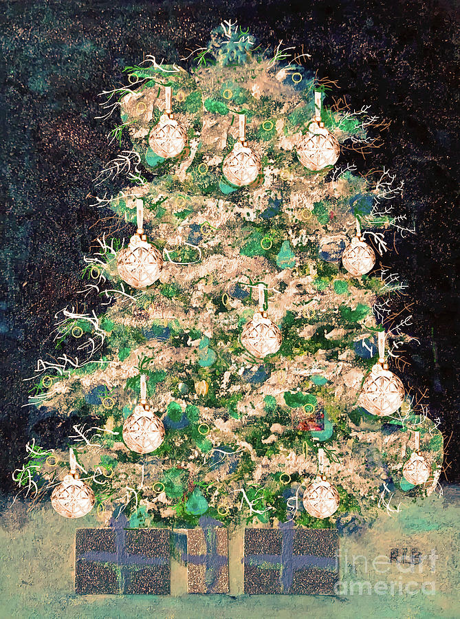 Crystal Waterford Christmas Tree Painting by Rita Brown