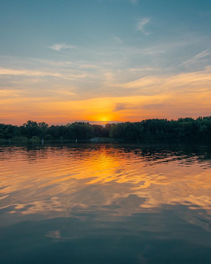 C.S. Mott Lake Sunset, Flint Photograph by Jon Bilous - Fine Art America