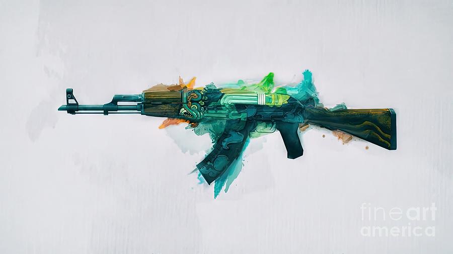 CSGO AK47 Fire Serpent Painting by Poppy Taylor - Pixels