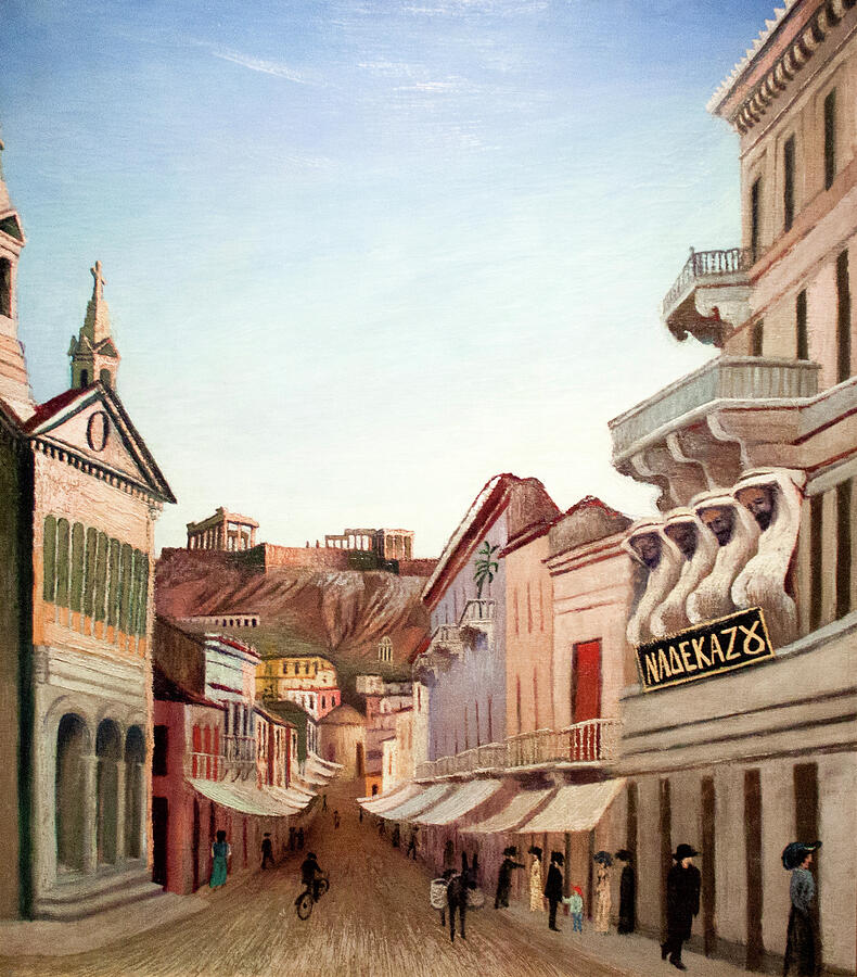 Csontvary paintings - Street in Athens, Greece 1900s Painting by ...