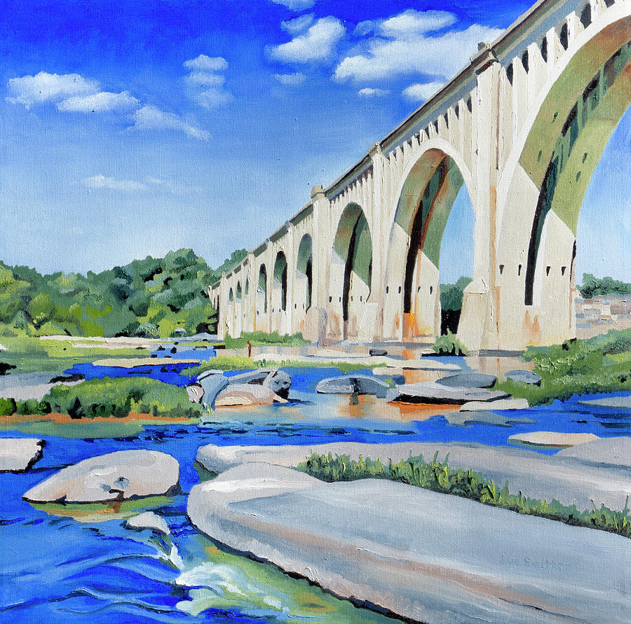 CSX A-Line Bridge Over the James Painting by James Smither | Pixels