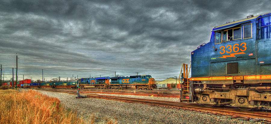 CSX Iron Age Buddies Track Switching Locomotives 3363 and 7649 Augusta GA Train Art  Photograph by Reid Callaway