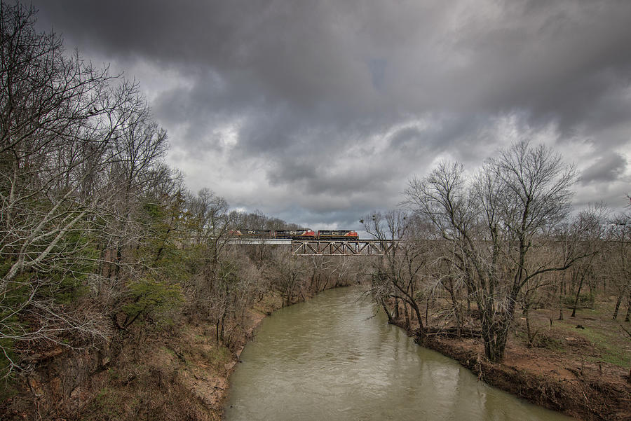 CSX K445 Southbound over the Red River at Adams TN Photograph by Jim Pearson