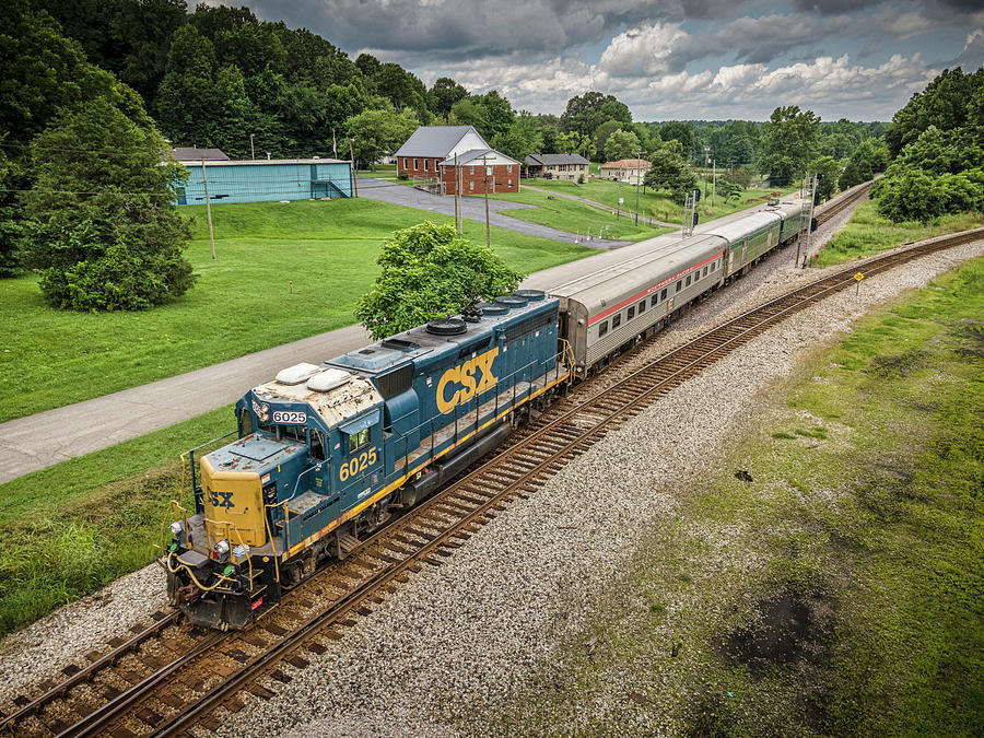 CSX Track Inspection trainset W001 at Mortons Junction, Mortons Gap KY Photograph by Jim Pearson