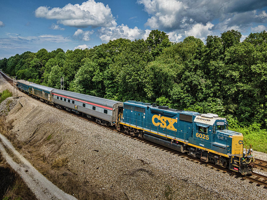 CSX Track Inspection trainset W001 southbound at Kelly KY Photograph by Jim Pearson
