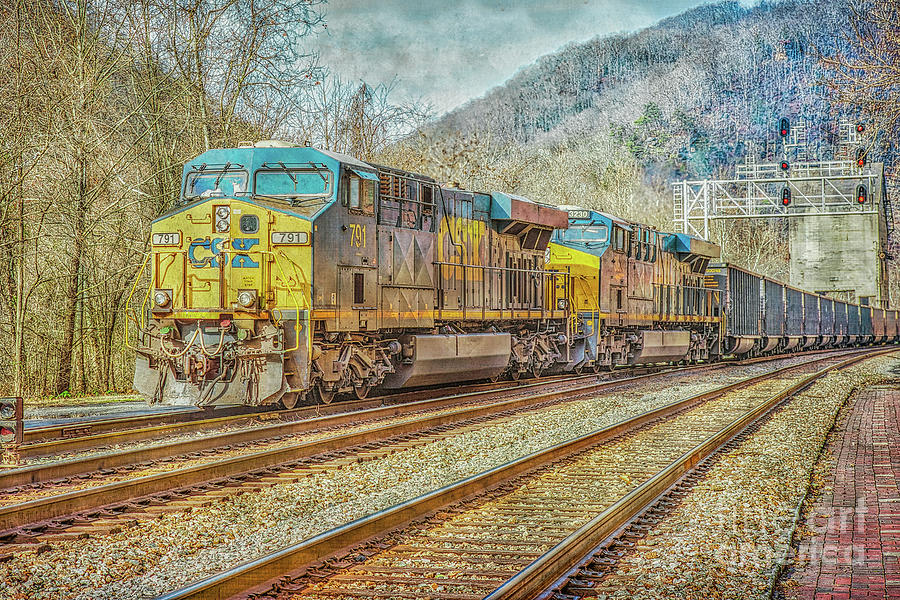 CSX Train Freight Line Railroad Digital Art by Randy Steele