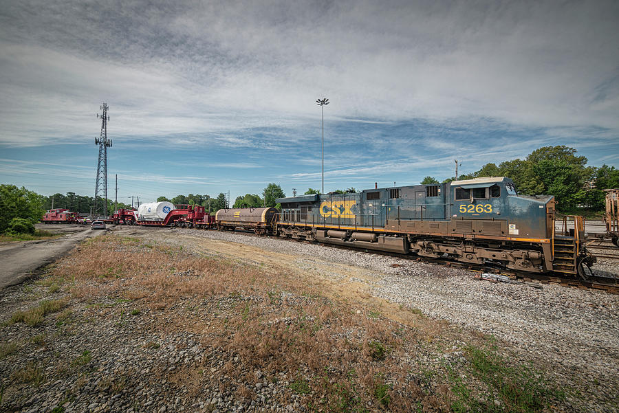 CSX W993-31 At Atkinson Yard Madisonville Ky With A Oversized GE Load Photograph by Jim Pearson