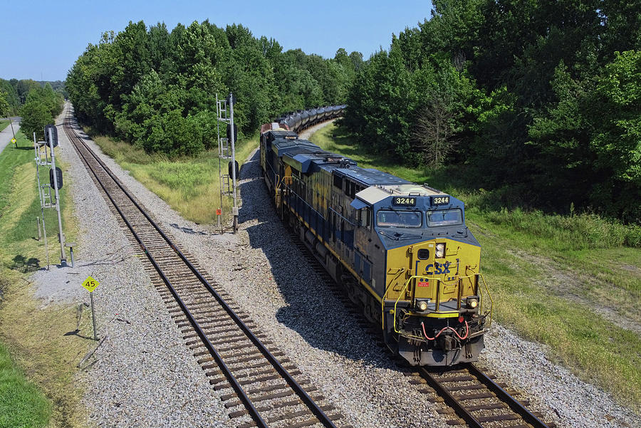 CSXT 3244 Leads Loaded Ethanol Train K423 at Mortons Gap Kentucky Photograph by Jim Pearson