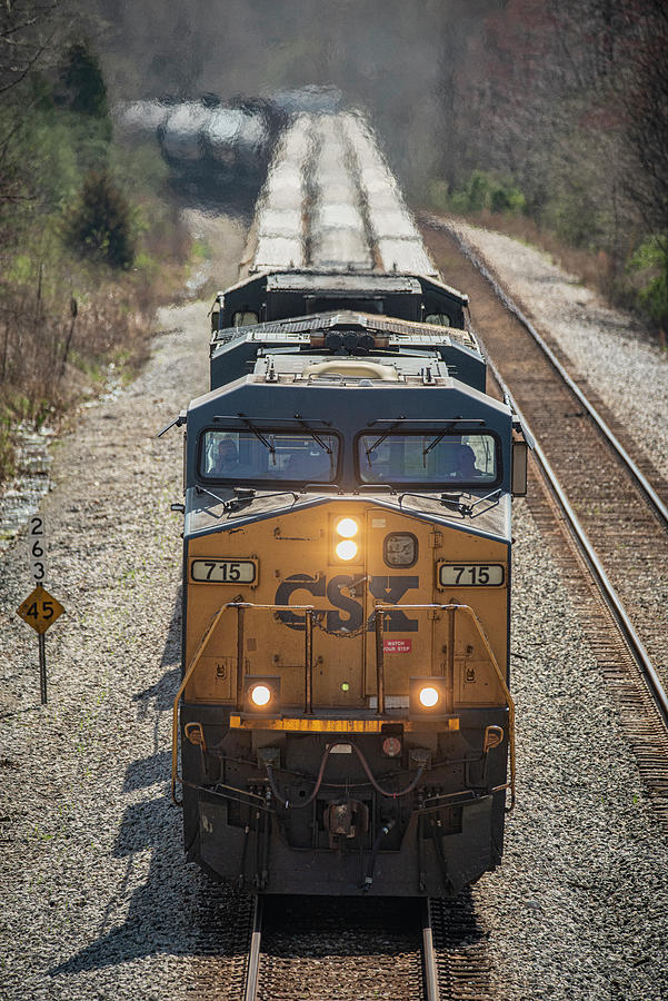  CSXT 715 leads Q648-25 north at Nortonville Ky Photograph by Jim Pearson