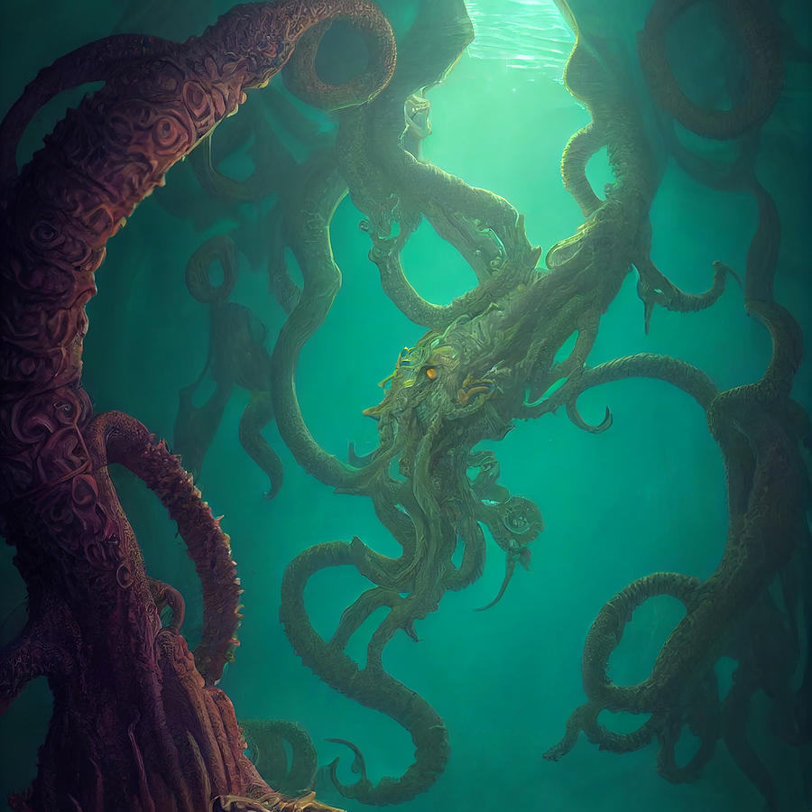 Cthulhu Underwater Digital Art by Abstract Manx - Fine Art America