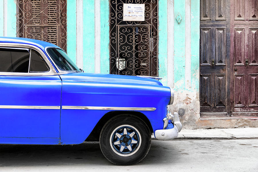 Cuba Fuerte Collection - Havana Blue Car Photograph by Philippe HUGONNARD