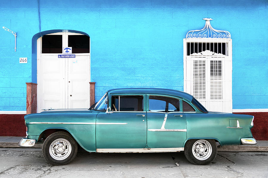 Cuba Fuerte Collection - Old Blue Car Photograph by Philippe HUGONNARD