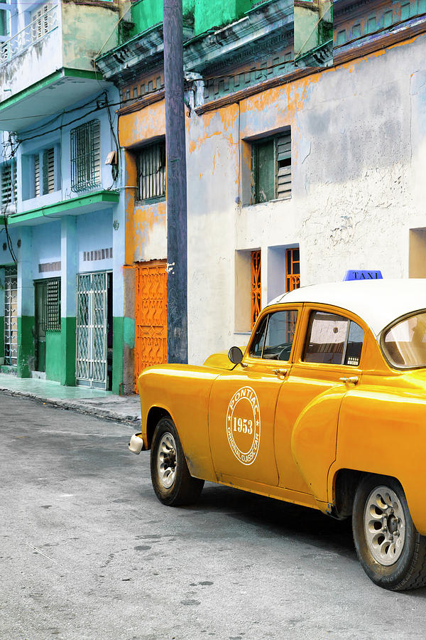 Cuba Fuerte Collection - Orange Taxi Car in Havana Photograph by Philippe HUGONNARD