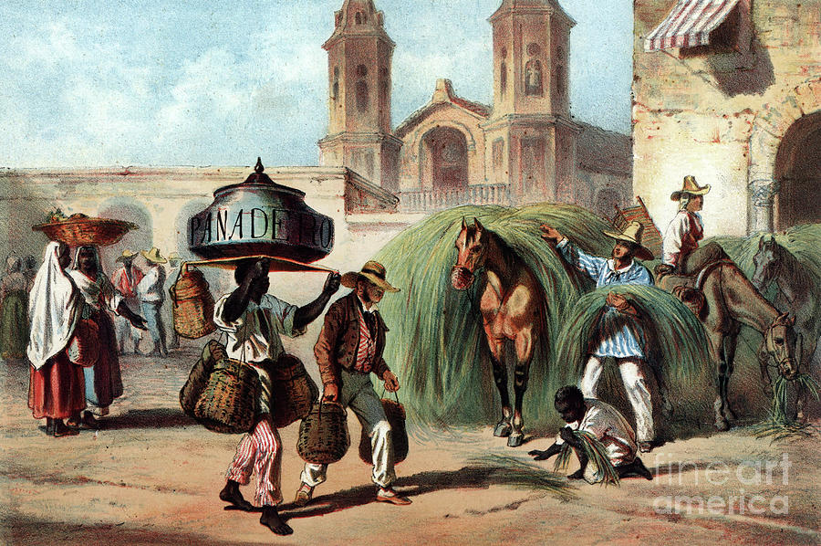 Cuba - Vendors, 1855 Drawing by Granger