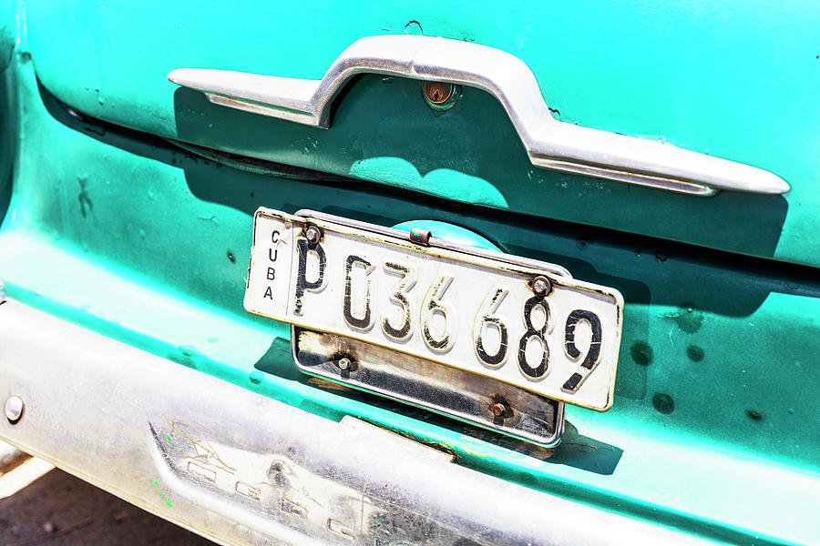 Car Photograph - Cuban Green Car, Havana, Cuba  by Paul Thompson