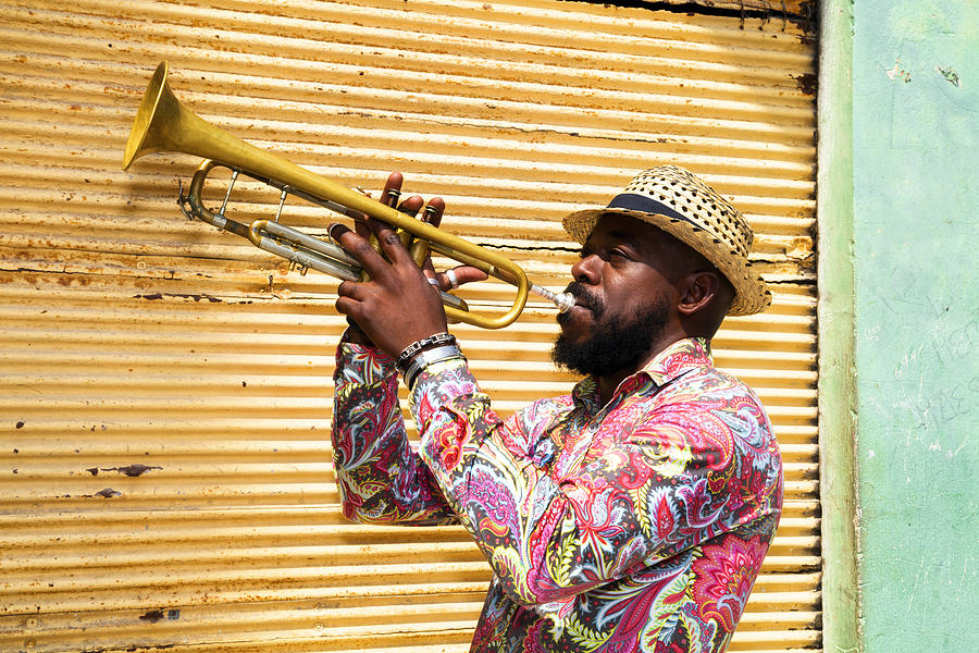 Cuban musician playing trumpet Photograph by Bim