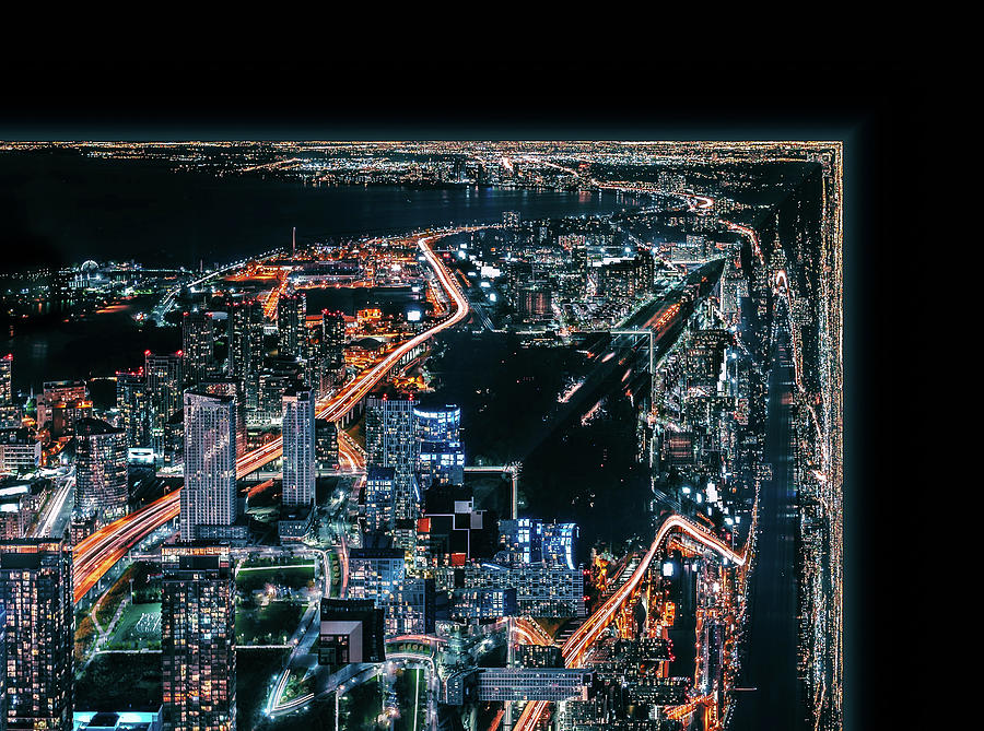 Cube City Night Digital Art by Pelo Blanco Photo