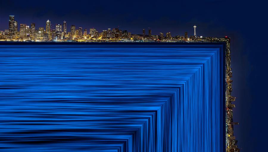 Cube City Nighttime Digital Art