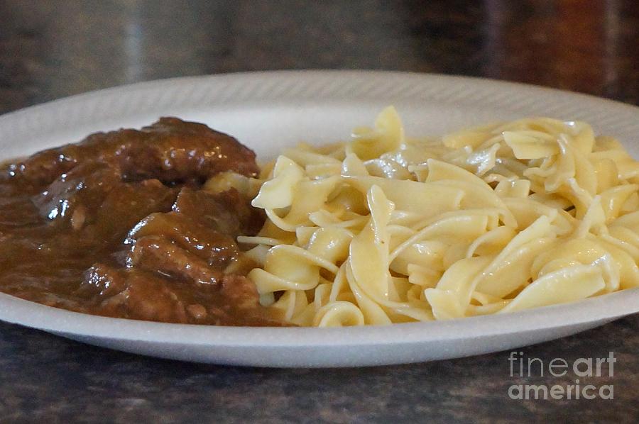 Cube Steak Gravy And Egg Noodles Photograph By Maxine Billings 