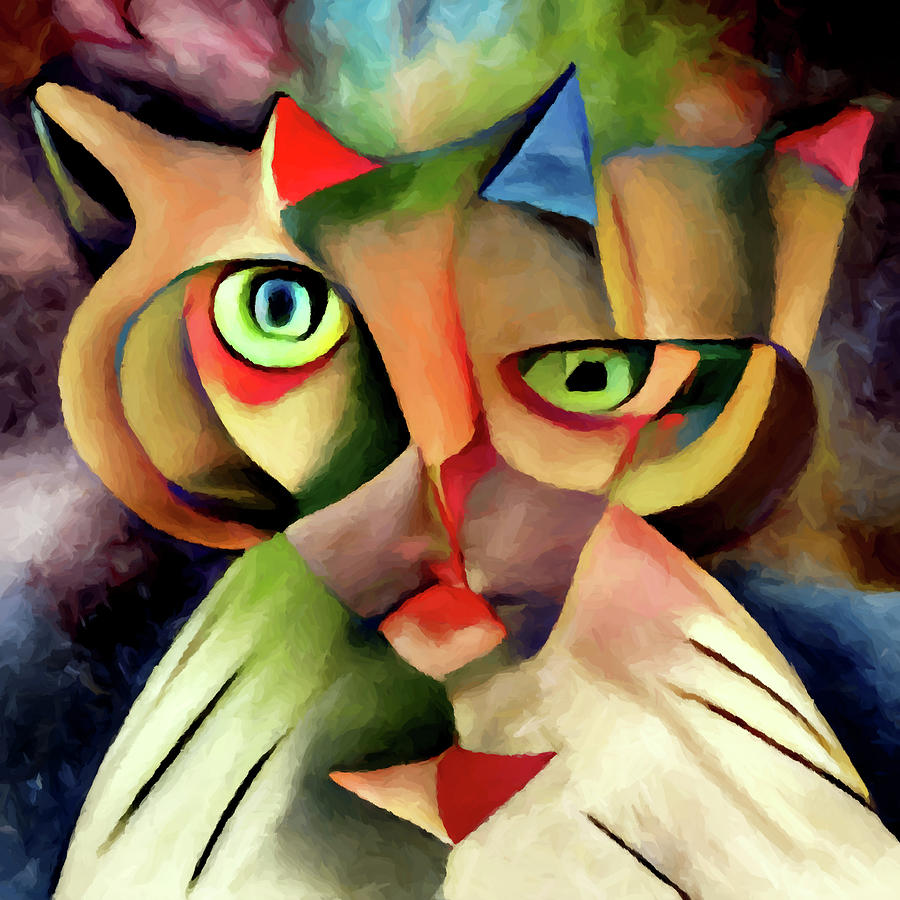 Cubism Cat Painting by Chris Butler - Fine Art America