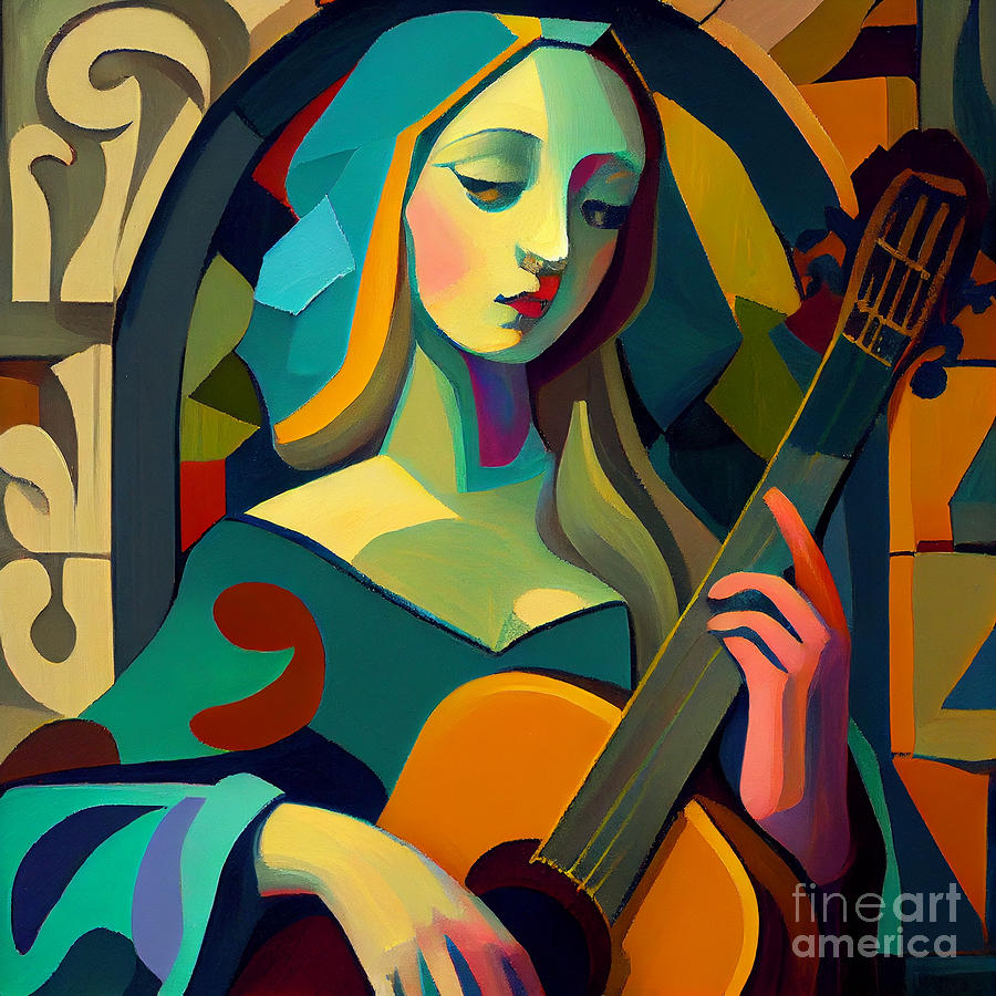 Cubism Girl Digital Art by Roger Bonner - Pixels