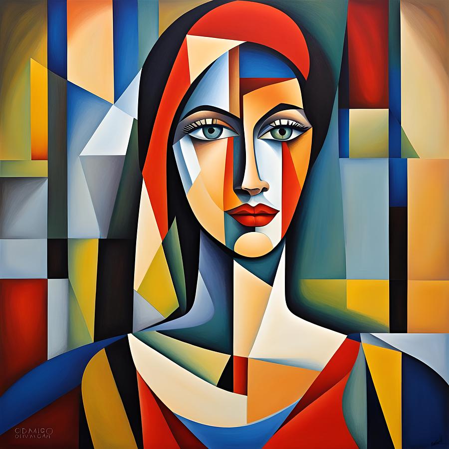 Cubism portrait 3 Digital Art by Kristen O'Sullivan - Fine Art America