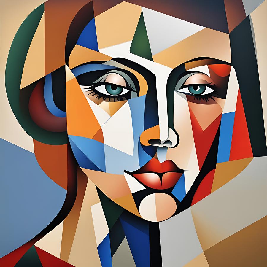 Cubism portrait 5 Digital Art by Kristen O'Sullivan - Fine Art America