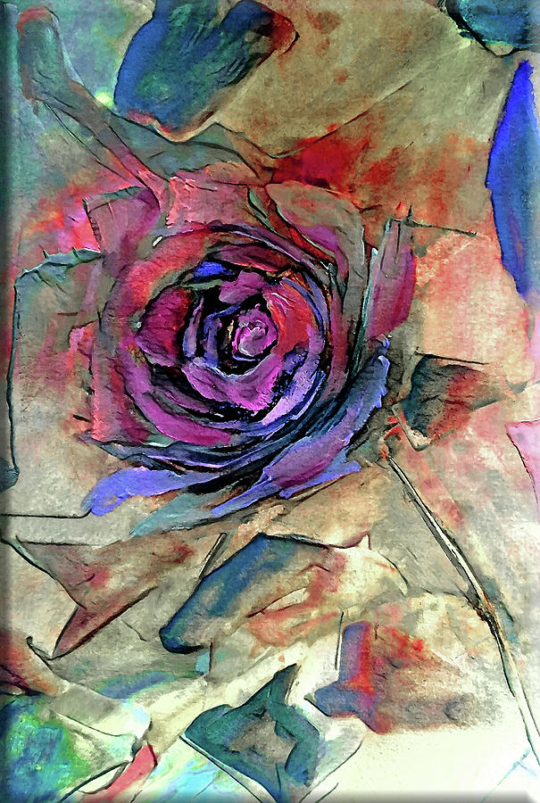 Cubism Stone Floral Painting Painting by Lisa Kaiser