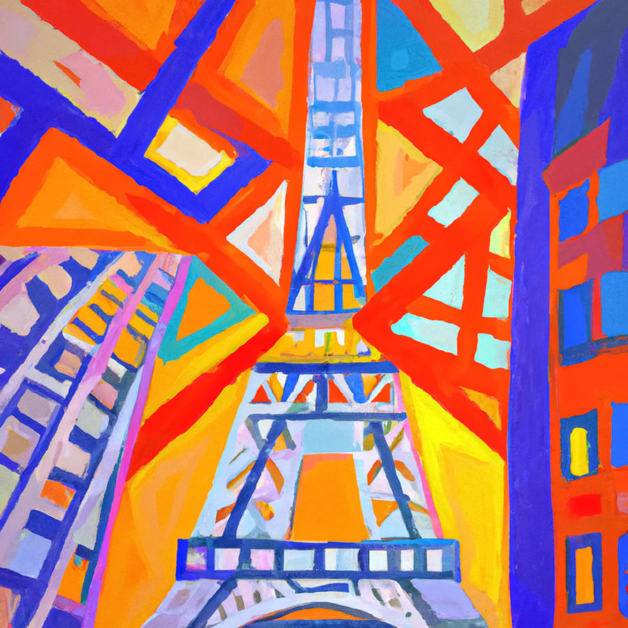 Surrealism Digital Art - Cubist Eiffel by Manjik Pictures