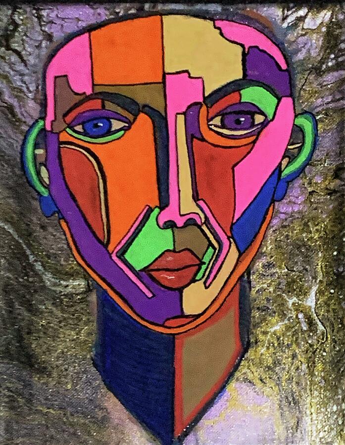 Cubist Head Painting by Susan Wilkinson - Fine Art America