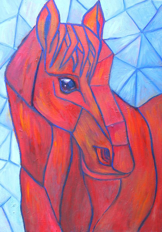 cubism art horse