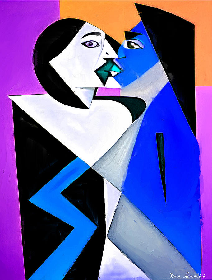 Cubist Kiss Digital Art by Rein Nomm