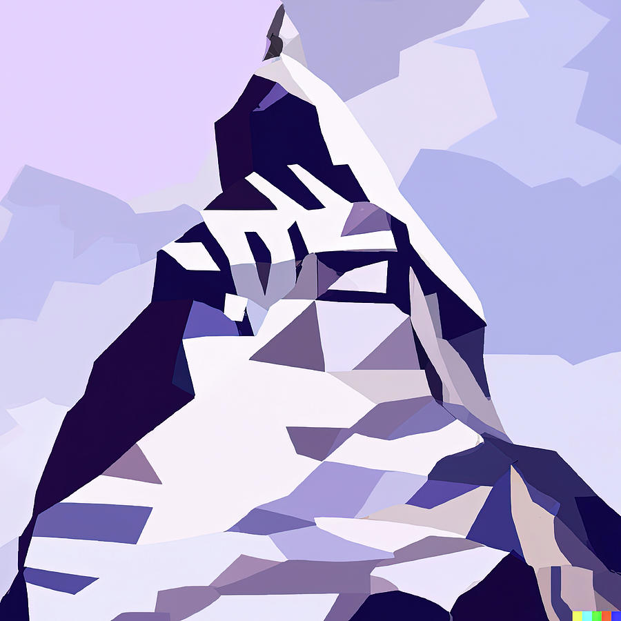 Cubist Matterhorn In Purple  Photograph by Steve Estvanik