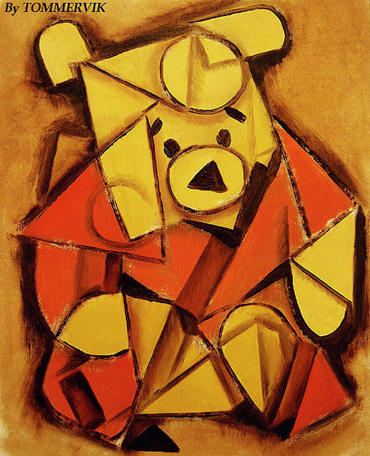 Cubist Pooh Bear Painting Painting by Tommervik