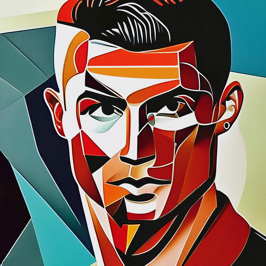 Cubist portraits. Sports legends. Cristiano Ronaldo Digital Art by Klara Acel