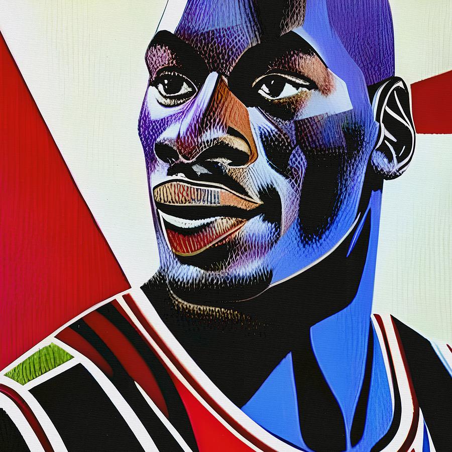 Cubist portraits. Sports legends. Michael Jordan Digital Art by Klara Acel