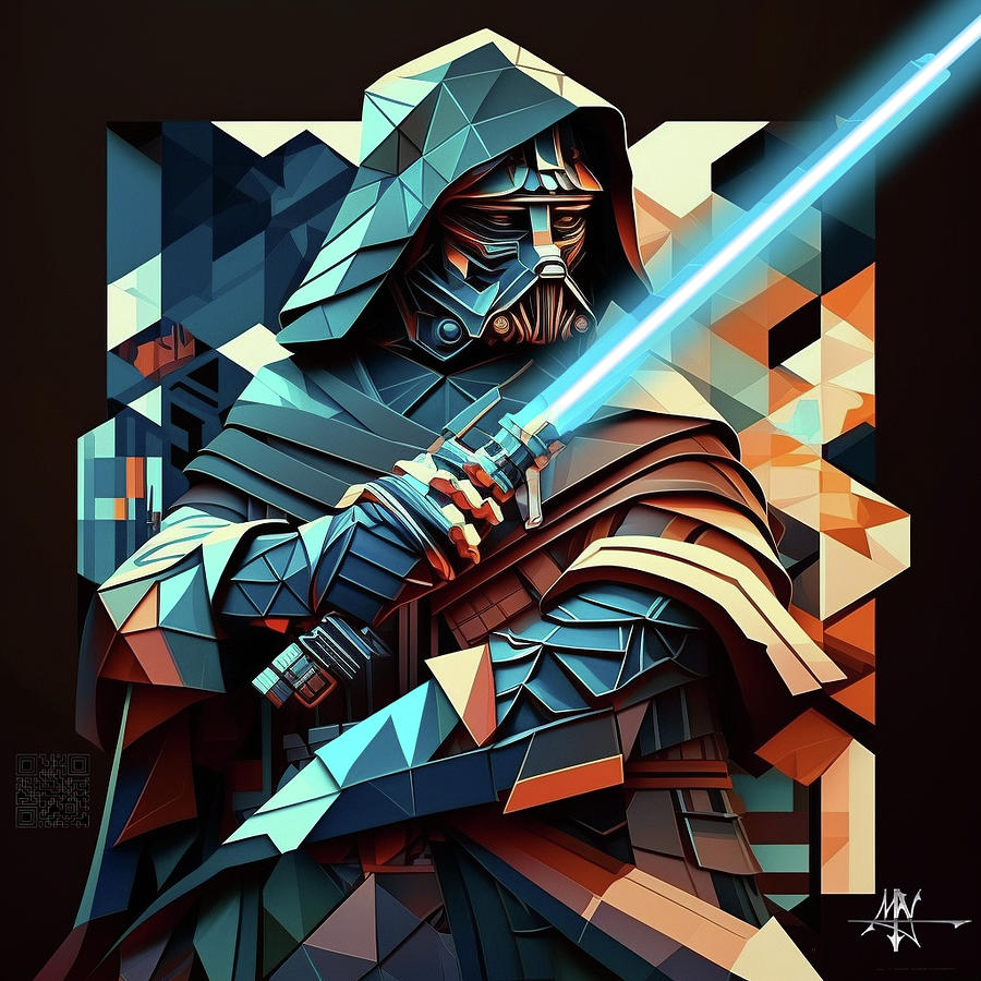 Knight Digital Art - Cubistic Jedi. by Robert Fenwick May Jr