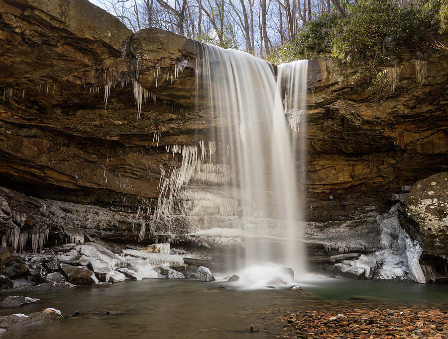 Cucumber Falls in the Ohiopyle State Park in winter Photograph by ...