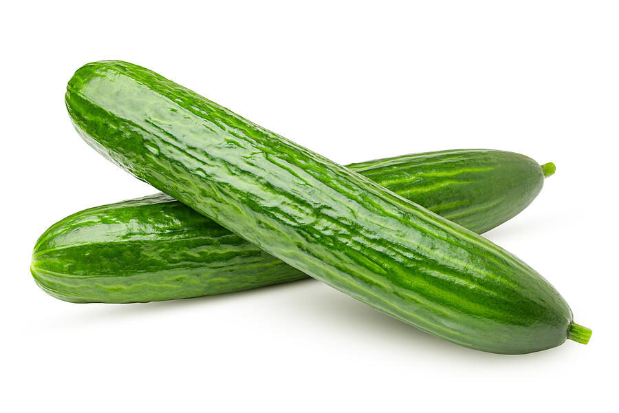 Cucumber Isolated On White Background, Clipping Path, Full Depth Of Field Photograph by Andrey Elkin