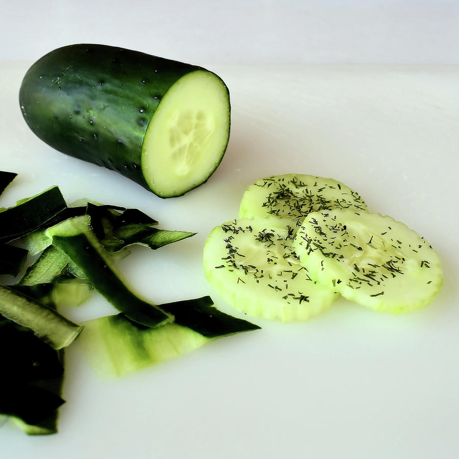 Cucumber With Dill Weed Photograph by Kathy K McClellan