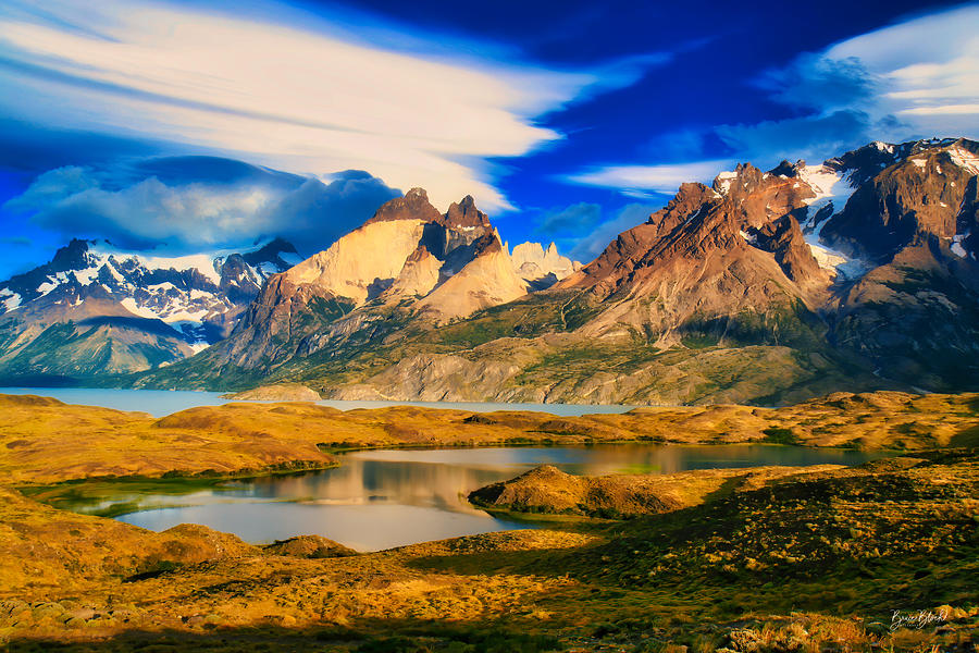 Cuernos del Pain and Almirante Nieto in Patagonia Photograph by Bruce Block