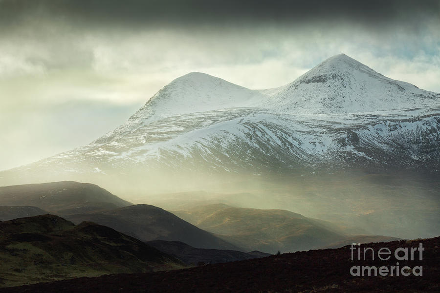 Cul Mor Snowstorm Elphin Assynt Nc500 Scotland. Photograph