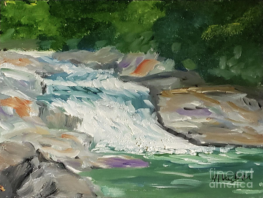 Cullasaja River Rapids Painting by Stanton Allaben