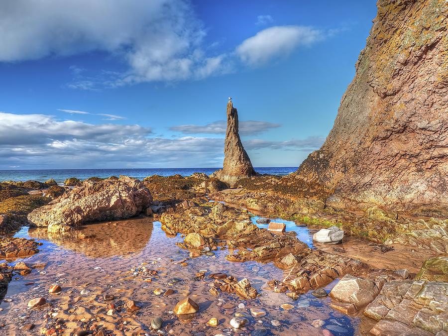 Lone Edge Perch Cullen Bay North Coast Scotland  Photograph by OBT Imaging